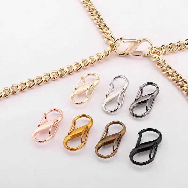 

6 шт./лот металлические Пружинные ворота S-образная регулирующая пряжка кольцо защелка зажим соединители двойной триггер брелок фурнитура а...