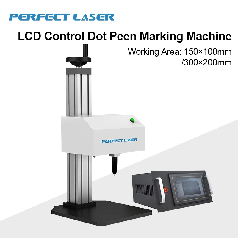Pneumatic Dot Peen Marking Machine with LCD Control for Metal Tag Steel Aluminum Nameplate Chassis Serial Number Engraver Marker
