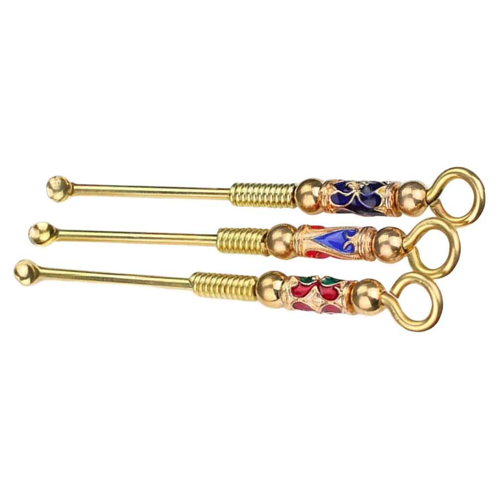 

Набор для чистки ушей из чистой меди, набор из 3 предметов для удаления ушного воска, дизайнерские спиральные инструменты, флаконы, наушники