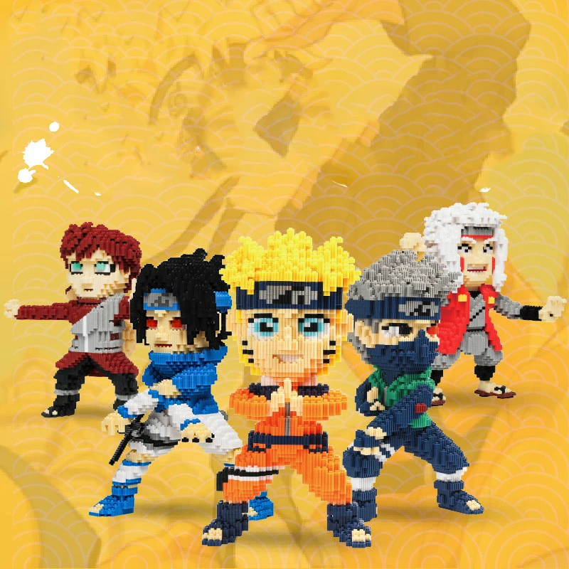 

Naruto Anime Building Block Hatake Kakashi Jiraiya DIY Assembly 3D Model Sasuke Gaara Diamond Mini Bricks FiguresFor Kid Toy