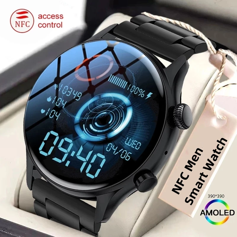 

2023AMOLED Smart Watch Bluetooth Call Watch Heart Rate Blood Pressure Oxygen Monitoring NFC Offline Payment