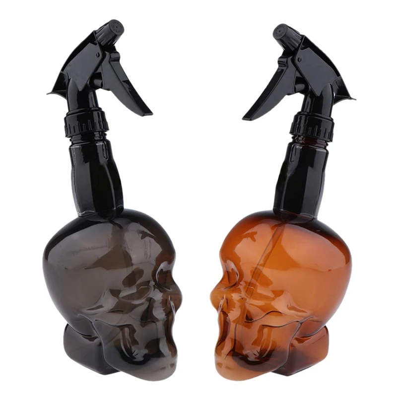 

2Pcs 300Ml Empty Water Spray Bottle Salon Hairstyling Plant Pet Hair Mist Sprayer Skull Shape