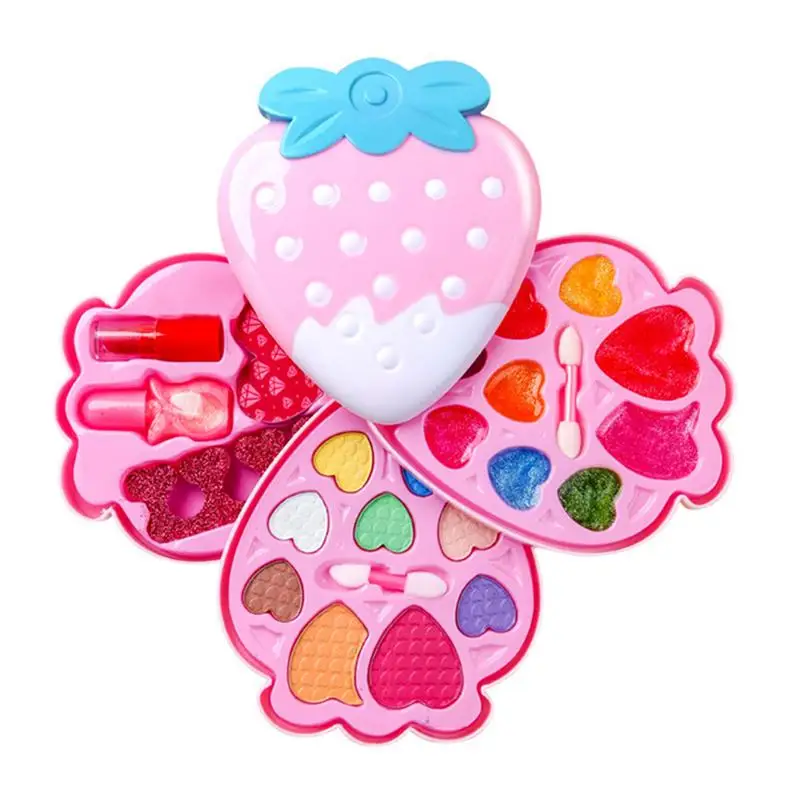 

Washable Makeup Set Pretend Play Kit Toys Lipstick Eye Shadow Blush Nail Polish Kids Cosplay Christmas Birthday Happy Gift