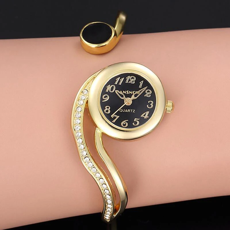 

Women Bangle Watch Luxury Elegant Bracelet Reloj Diamond Clock Female Rose Gold Golden Black Vintage Watches Ladies Wristwatch