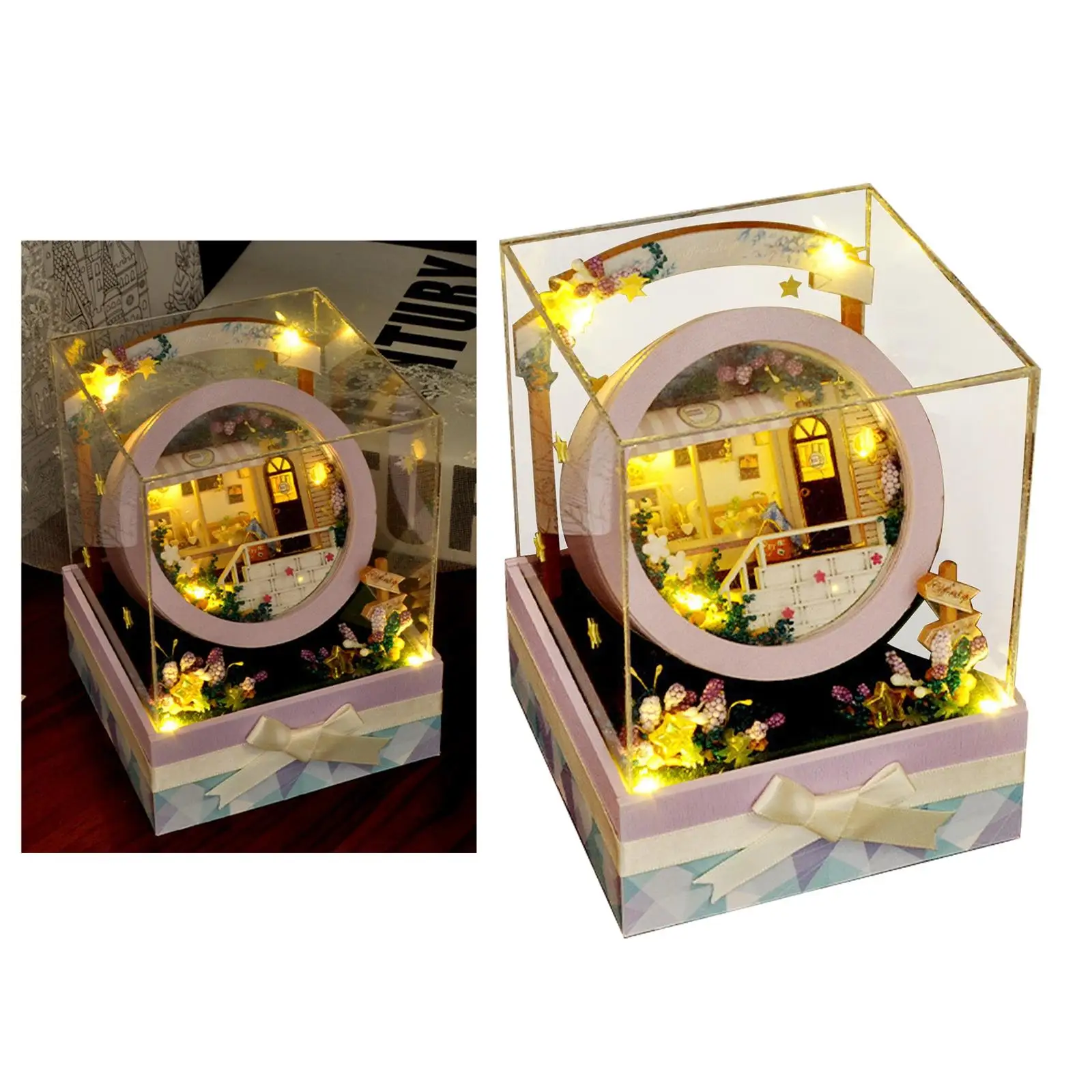 

Wooden DIY Mini Dollhouse Handmade Model Toys for Toddlers Girls Children