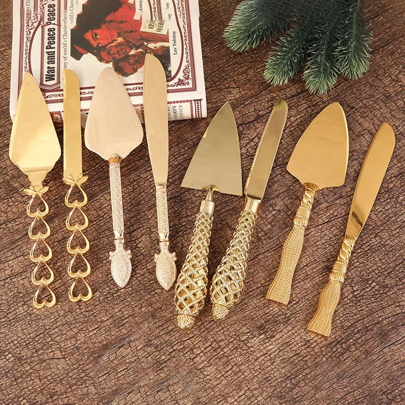 

Fashion European Style Alloy Exquisite Handle Restaurant Western Tableware Cake Pizza Western Knife and Spatula Combination