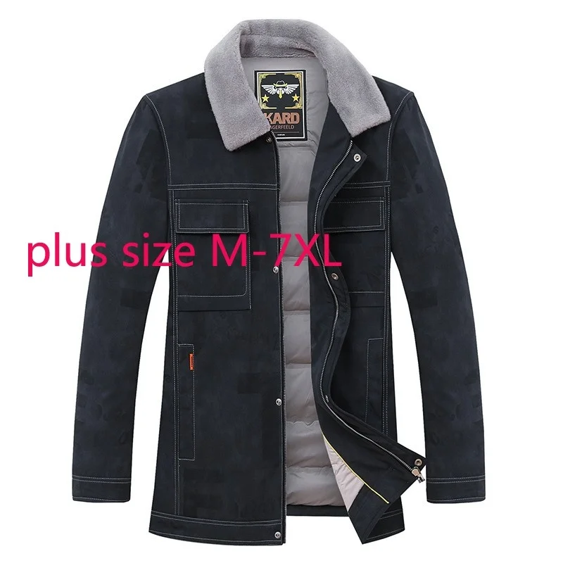 

Новое поступление, модный супер большой качественный зимний мужской модный Повседневный пуховик, размера плюс 6XL 7XL