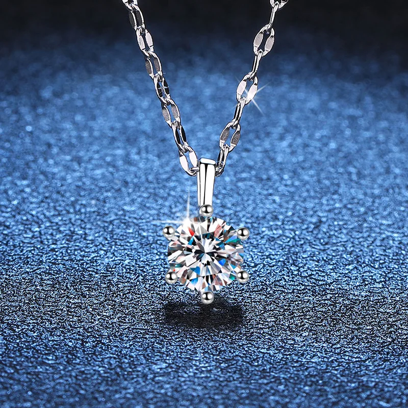 Женский кулон из серебра 925 пробы с муассанитом 1 карат 6 5 мм