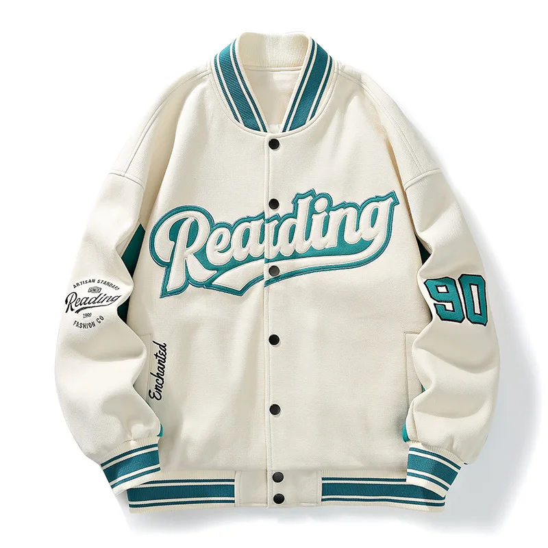 

Spring And Summer Coat Men Thread Baseball Uniform Jackets Male Retro Embroidered Loose Street Jacket Bomber