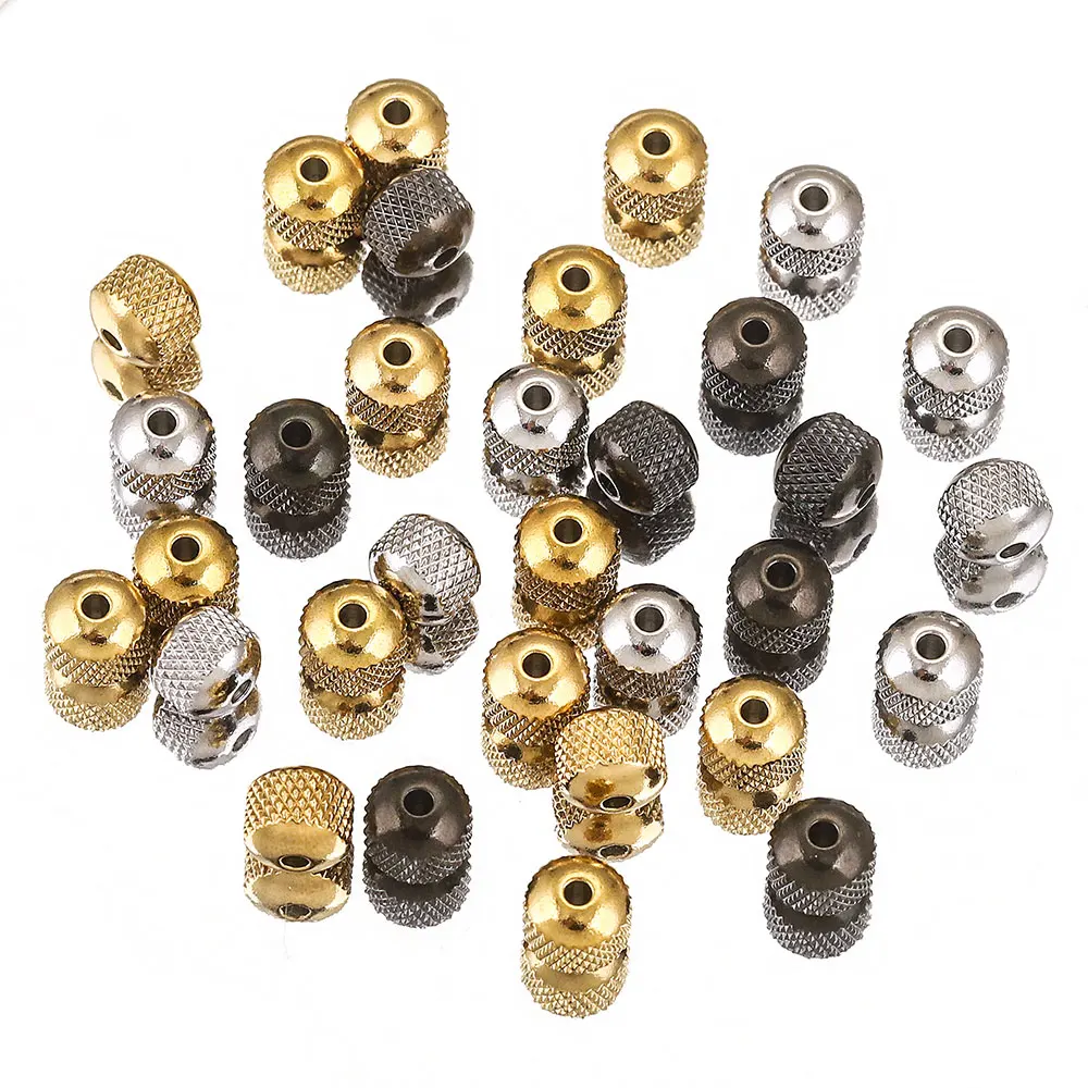 Бусины из нержавеющей стали Alisaya черные 6-8 мм 20 шт.