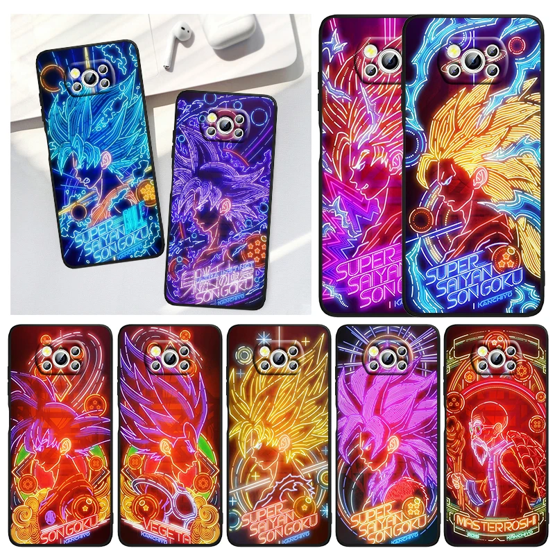 

Fashion Anime Dragon Ball For Xiaomi Civi Mi Poco X3 NFC F3 GT M4 M3 M2 X2 F2 Pro C3 F1 Silicone Shell Capa Black Phone Case