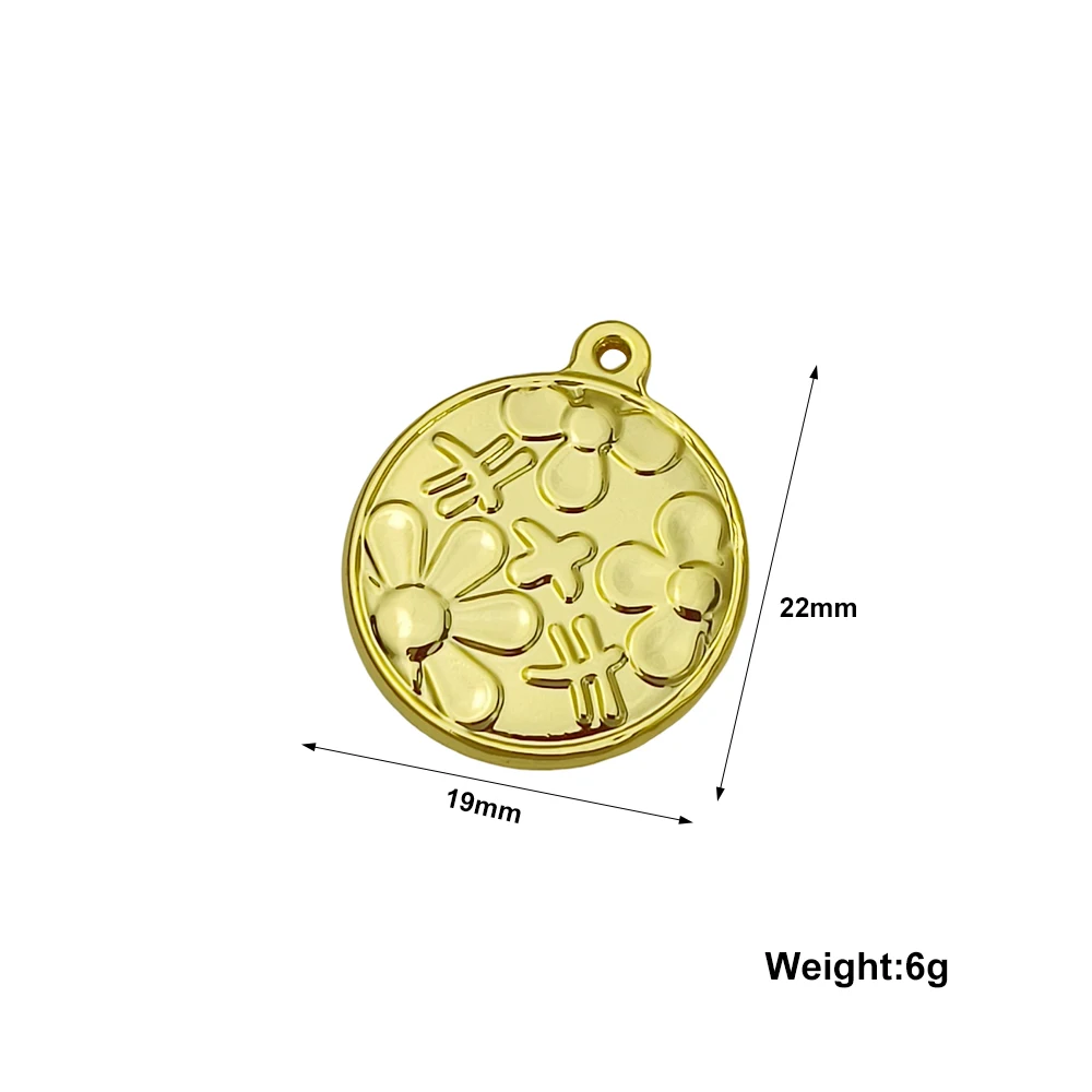 

3pcs Charms Flower 22x19mm Stainless Steel Gold Silver Color Pendants Antique Jewelry Making DIY Handmade Craft Wholesale