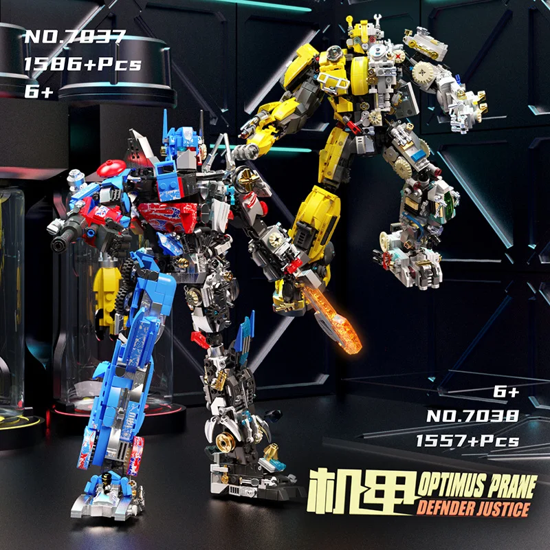 

Креативная серия фильмов, полупрозрачная модель робота Mecha, 1586 шт., строительные блоки, кирпичная игрушка, детский подарок на день рождения, ...
