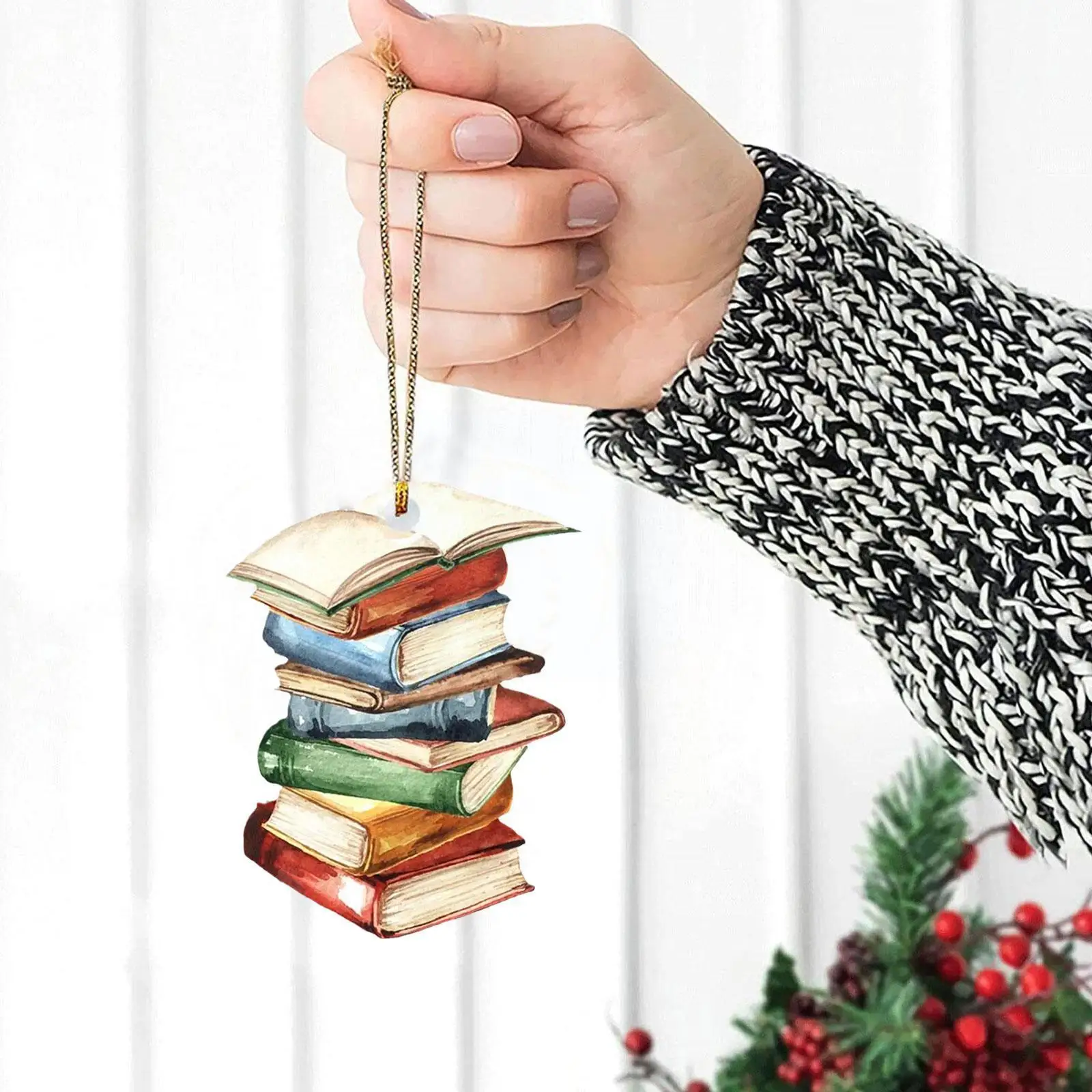 

Деревянная/акриловая подвеска на книжную полку, Рождественский автомобиль, подвесное украшение на рождественскую елку, подвеска для школь...