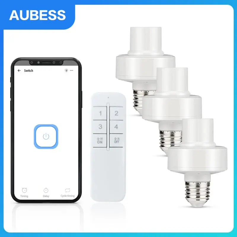 

Hands-free Voice Control Wifi Smart Light Bulb Adapter E27 E26 Smart Lamp Holder 90-250v Light Bulb Smart Home Wireless