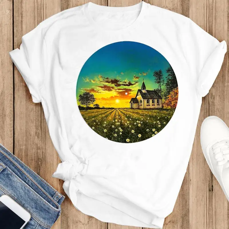 

Женская футболка с коротким рукавом, с цветочным принтом