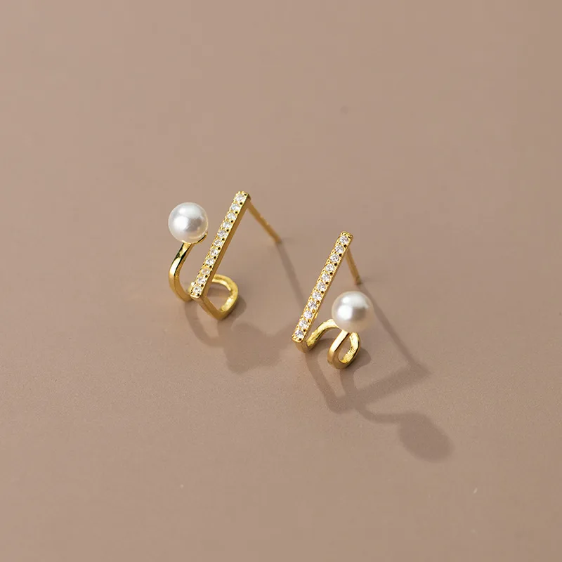

Korean Style Elegant Gang Drill Shell Pearls Synthetic Pearl Stud Earrings Sweet Beauty Earrings