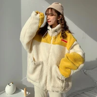 2021 new turtleneck cardigan lamb velvet sweater coat lazy style college style warm foreign style jacket small coat