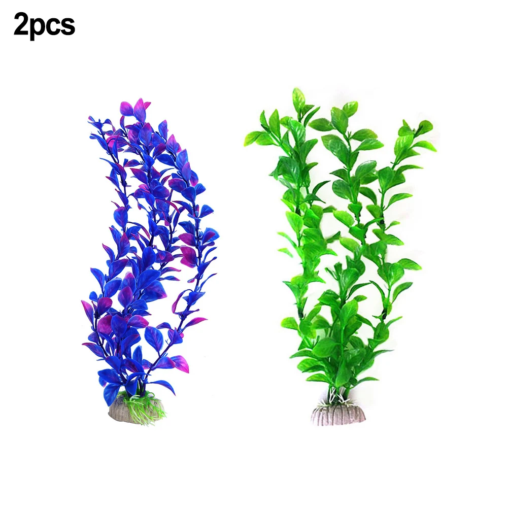 

2PCS Artificial Aquarium Decor Plants Water Weeds Ornament Aquatic Plant Fish Tank Grass Decoration Accessories