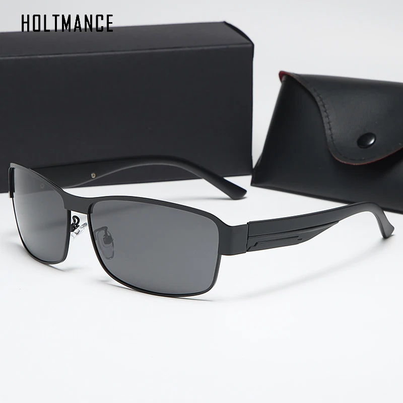 Винтажные очки HOLTMANCE с металлической оправой, солнцезащитные очки для дня и ночи, роскошные мужские очки для вождения, хамелеоновые поляриз...