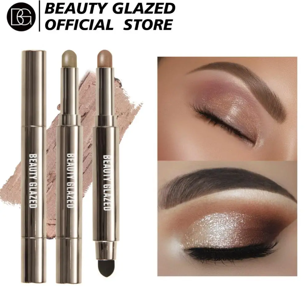

Double-ended Eyeshadow Stick Pearlescent Natural Long-lasting Color Smooth Contouring Eye Shadow Pen 10 Colors Makeup Cosmetic