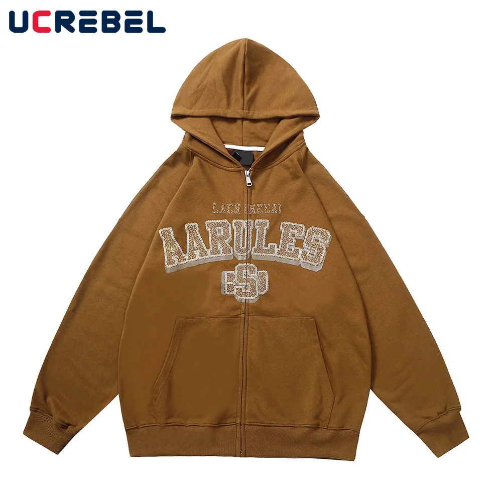 Повседневные свитшоты с надписью мужские толстовки в стиле ретро карманами