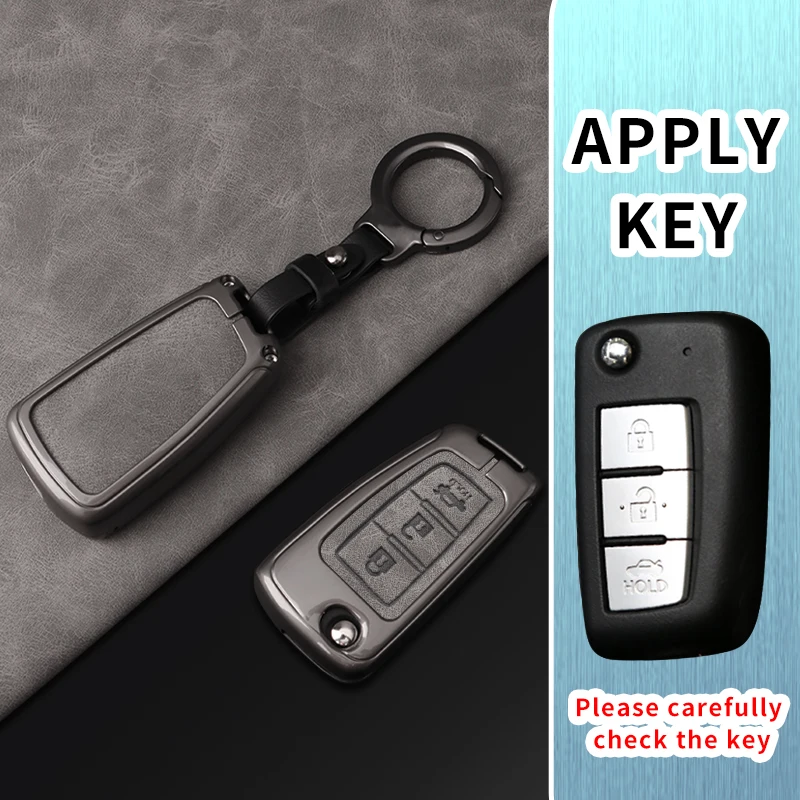 

Кожаный чехол для автомобильного ключа для Nissan Qashqai J11 X-Trail Juke Murano Micra Tiida Maxima Altima Kicks, металлический складной чехол для ключа