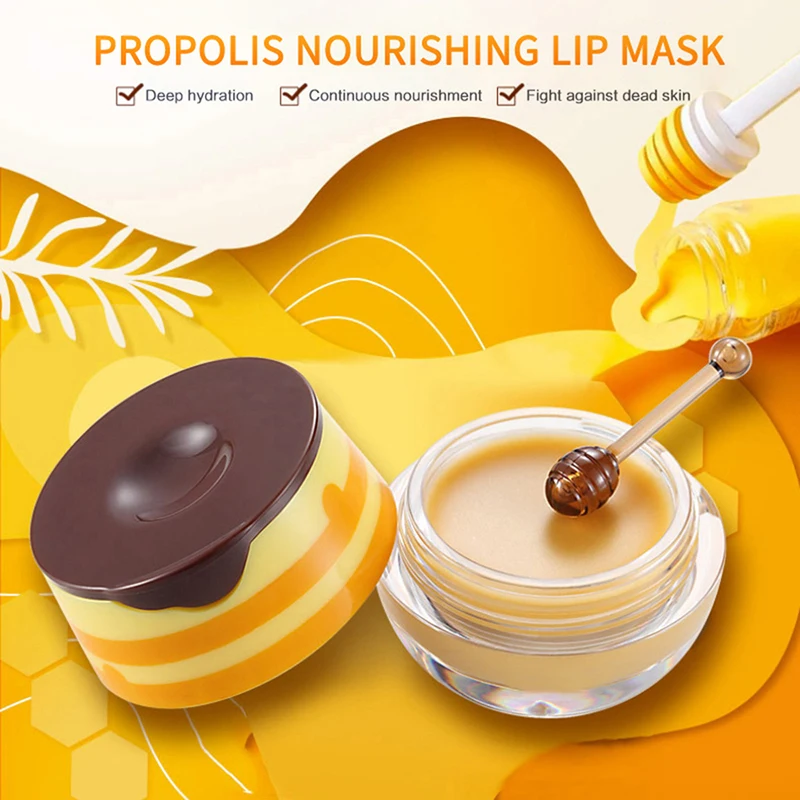 

4ml Lip Balm Propolis Moisturizing Lip Mask Nourishing Anti-wrinkle Lip Care Anti-cracking Unisex Lip Mask Honey Lipstick Care