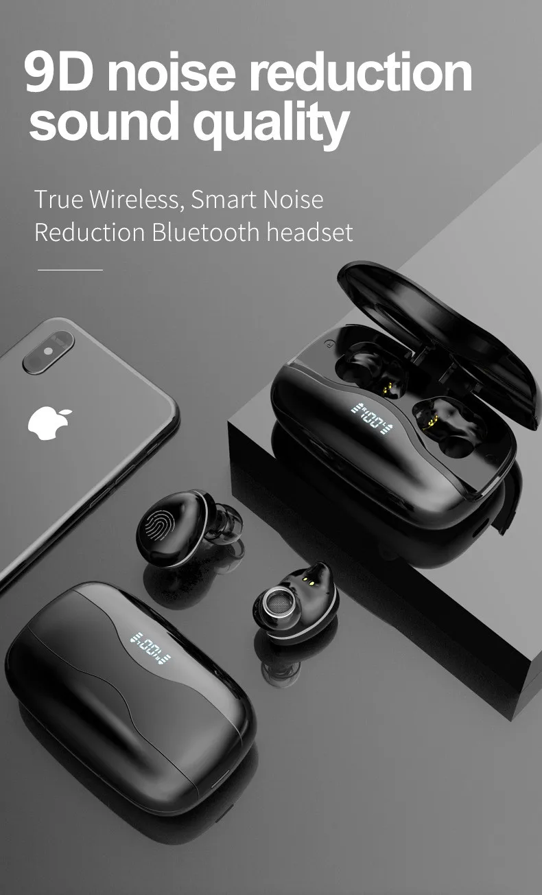 Фото Новинка W16 Беспроводные Bluetooth 5,0 наушники-вкладыши двусторонний стерео цифровой дисплей голосовые подсказки гарнитура №4