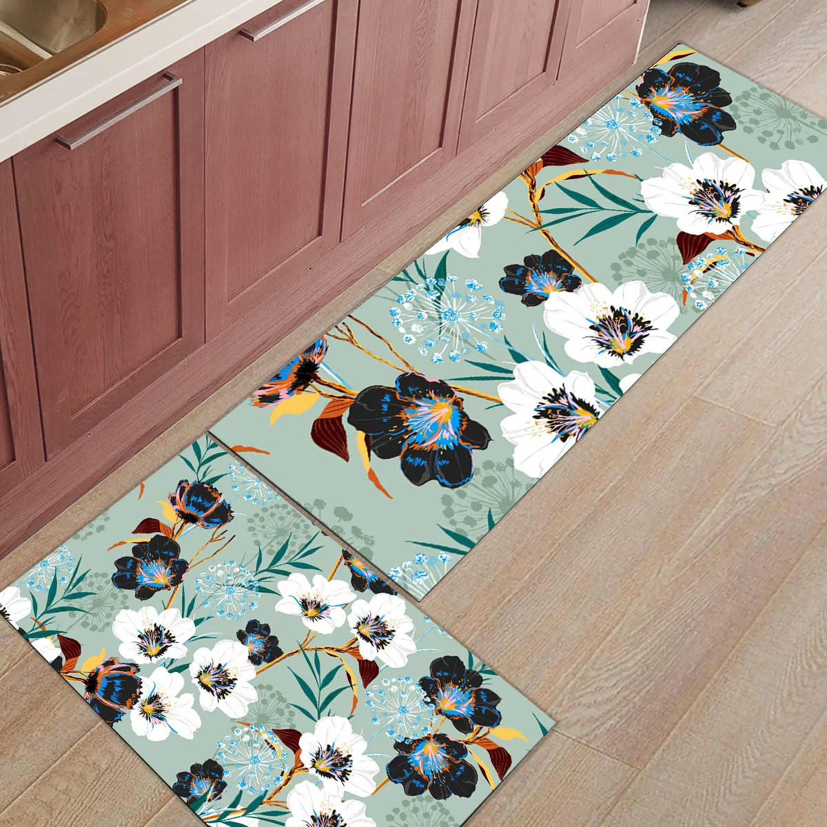 

Flower Dandelion Plant 2pcs Set Doormat Kitchen Mat Anti-slip Modern Living Room Bath Rugs Carpet Set In The Hallway