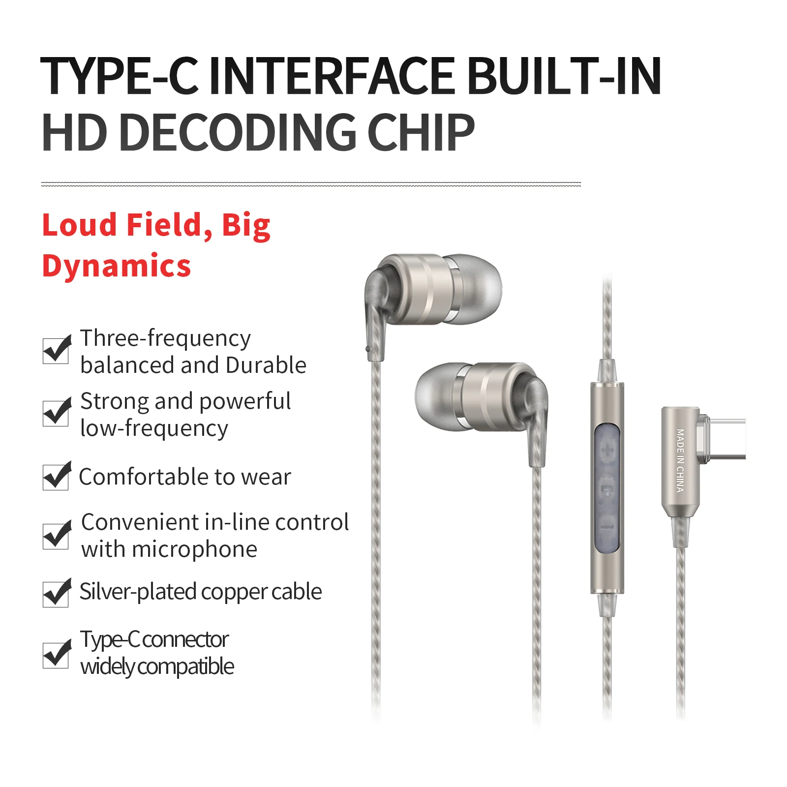 Фото SoundMAGIC E80D цифровые наушники USB C-Type C проводные наушники-вкладыши с микрофоном HiFi стереонаушники мощный бас шумоизоляция №2