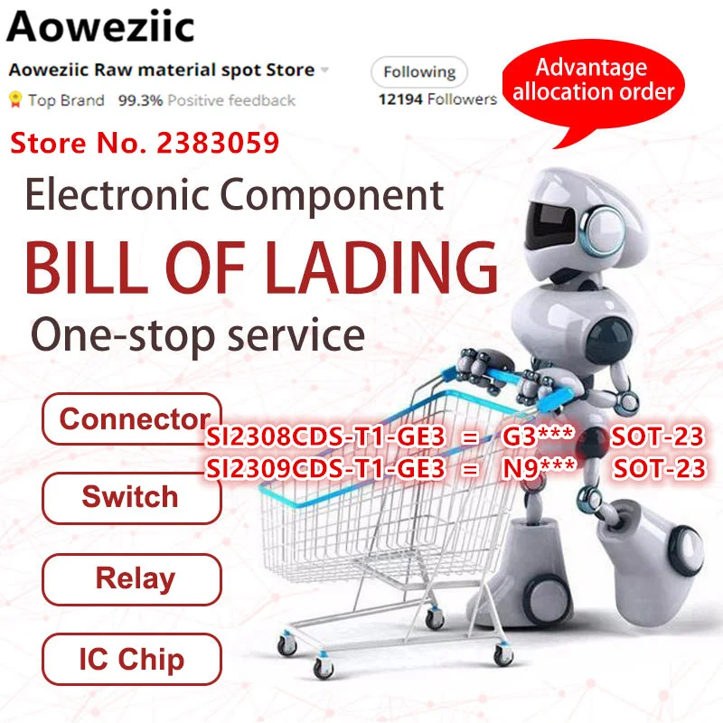 

Aoweziic 2021 + 100 новые импортные оригинальные фотообои ЦД G3 фотообои ЦД N9 SOT-23 P-channel MOS