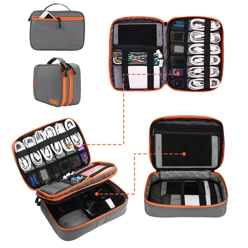 

Large Capacity Digital Bag Portable Travel Data Cable Charger Storage Bag Waterproof Earphone Phone Protective Bag USB Organizer