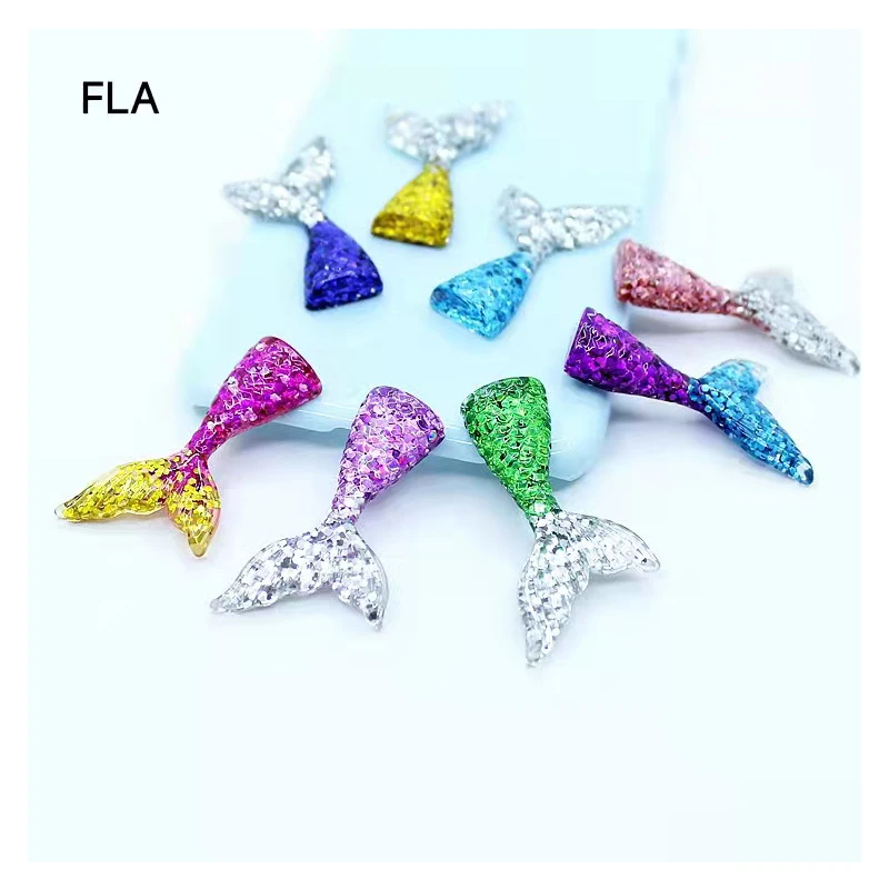 

10pcs Mixed Resin Scrapbooking Accessorie Mermaid Fish Tail Decoration Crafts Flatback Cabochon Kawaii DIY Embellishments