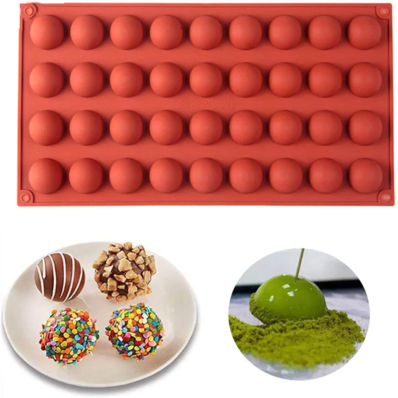 

Half Ball Flat Cylinder Silicone Mold for Baking Halfspere Ball Chocolate Cookie Sandwich Muffin Cupcake Brownie Cake Pudding