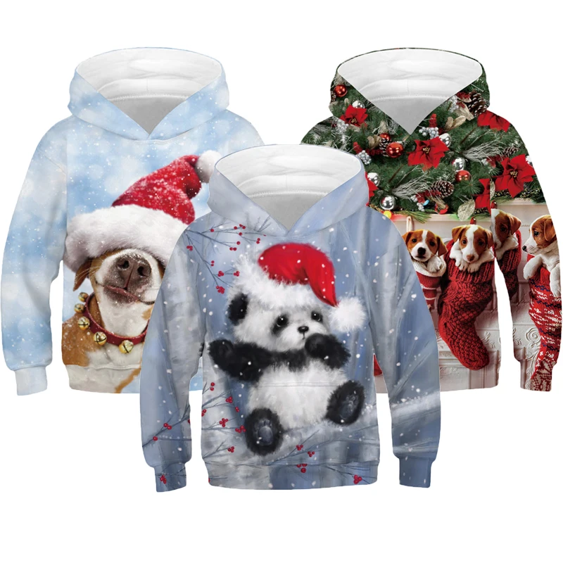 

Big Size Christmas Style Girls Boys Sweatshirt Cartoon Pattern Teenagers Hoodies For Kids Children Birthday Christmas Present