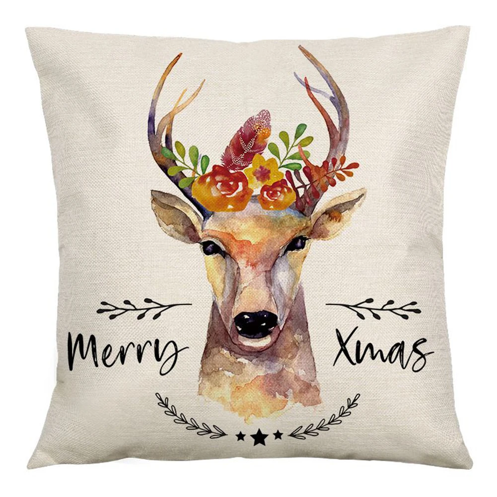 

Cushion Cover Pillowcase 1pcs 45cm X 45cm Christmas Invisible Zip Single Side Printing Square Office Brand New