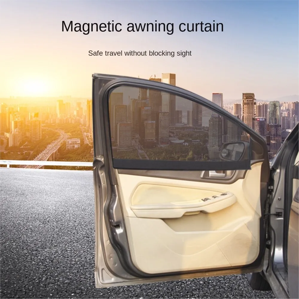 

Summer Car Sunshade Screen Mesh Sunshade Magnetic Adsorption Side Window Block Sunscreen Universal Anti-ultraviolet Cool Tools