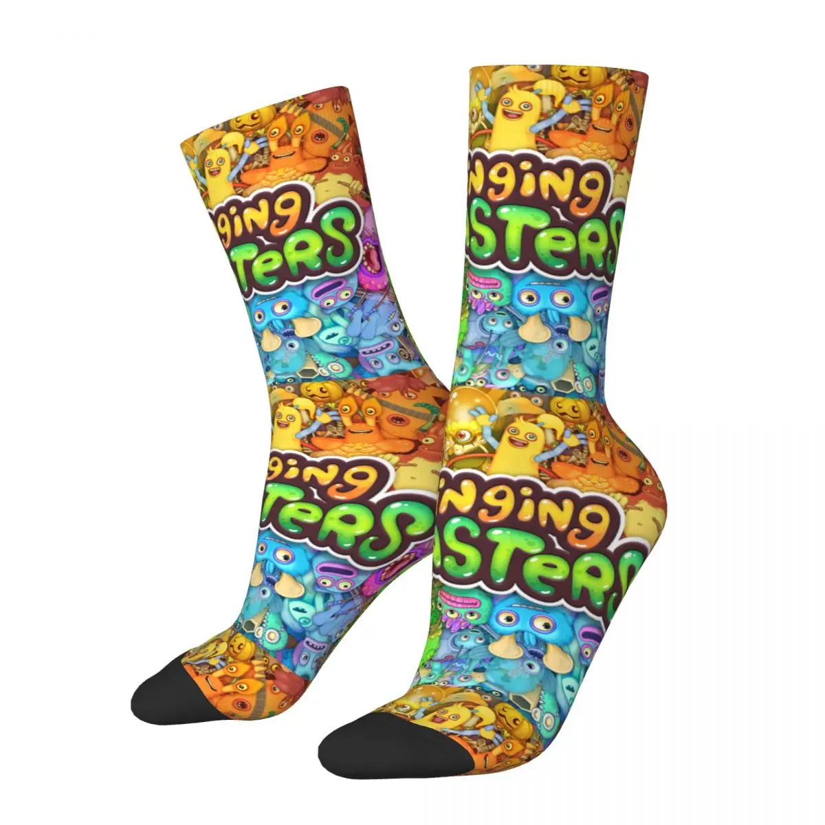 

Autumn Winter Colorful Women Men Cute My Singing Monsters Socks Game Cartoon Non-slip Soccer Socks