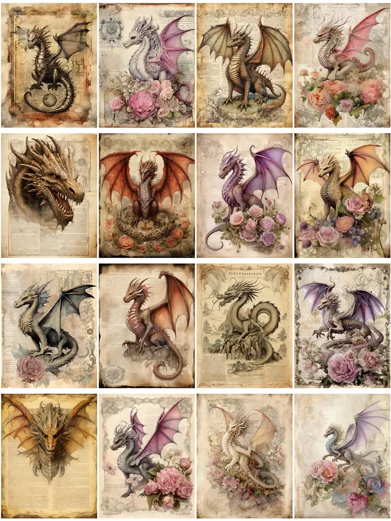 

Jianwu винтажная книга с цветком дракона для скрапбукинга