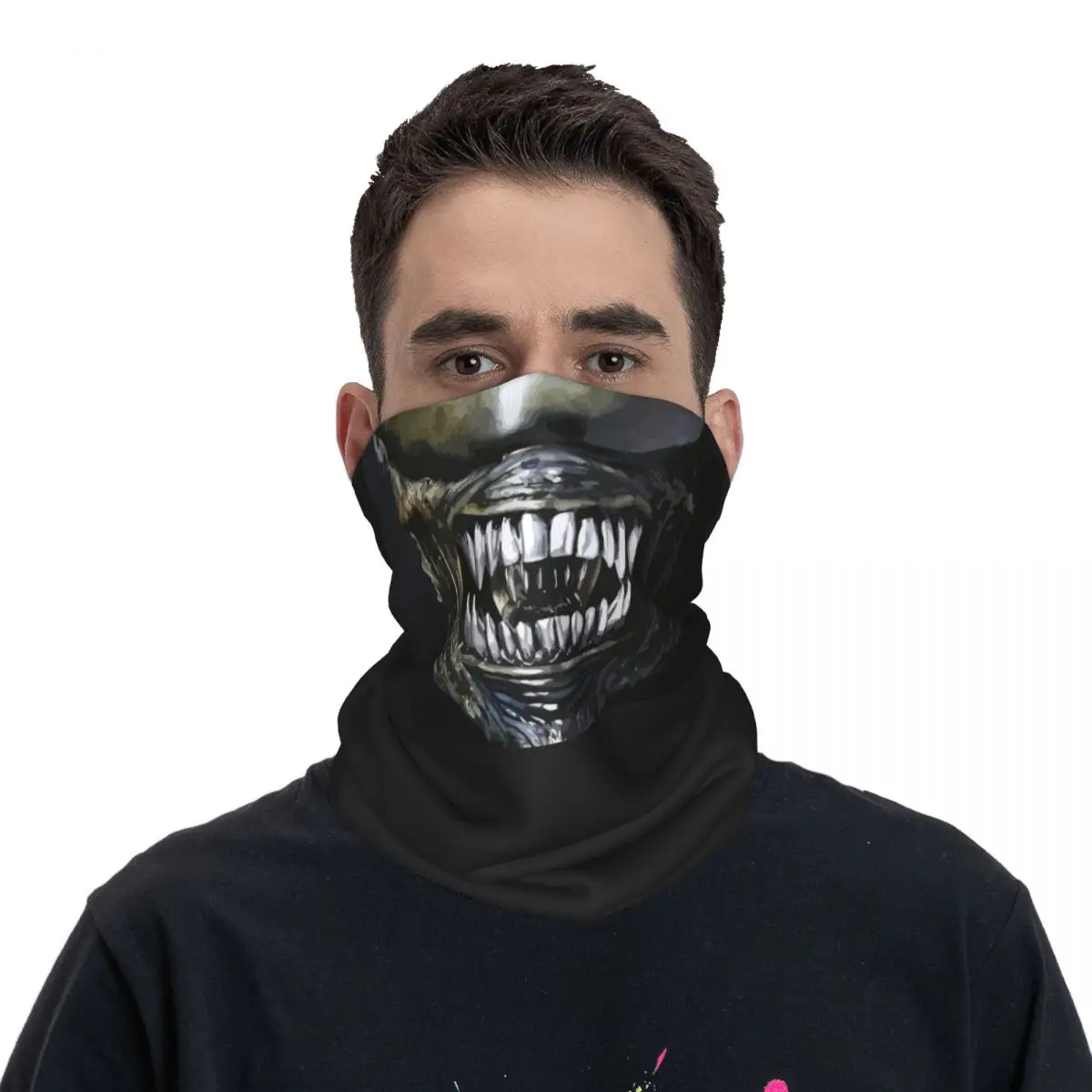 

Alien Mouth Bandana Neck Gaiter Printed Horror Wrap Scarf Multi-use Face Mask Outdoor Sprots Unisex Adult All Season