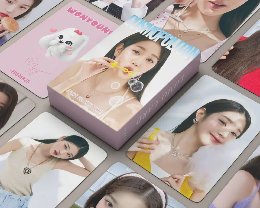 

55pcs/set Kpop IVE NEW Zhang Yuanying Lomo Card High Quality Photocard JANG WONYOUNG HD Printed Photo Card Fans Collection Gift