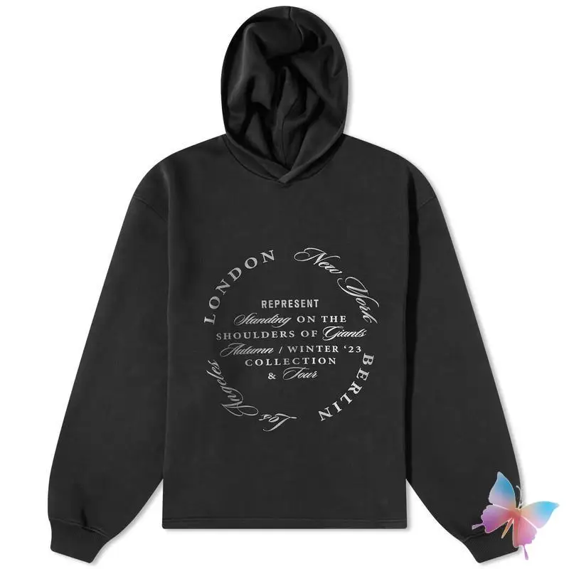 

23ss Oversized Men Women Hoody Hip Hop Vintage Black Letter REP Hoodie High Street Cotton Pullover Sweatshirts Fast Shipping