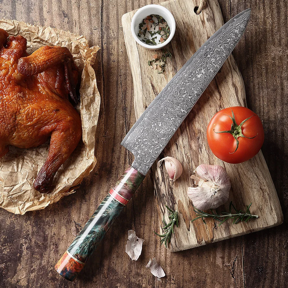 Дамасский нож шеф-повара японский гируто 8-дюймовый VG-10 дамасская сталь 67 слоев