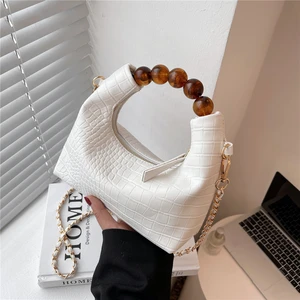 Trendy Beaded Handle Crocodile Pattern Designer Small Women Handbags
2022 Fashion Brand Half Moon Chain Shoulder Crossbody Bags 17.99 USD