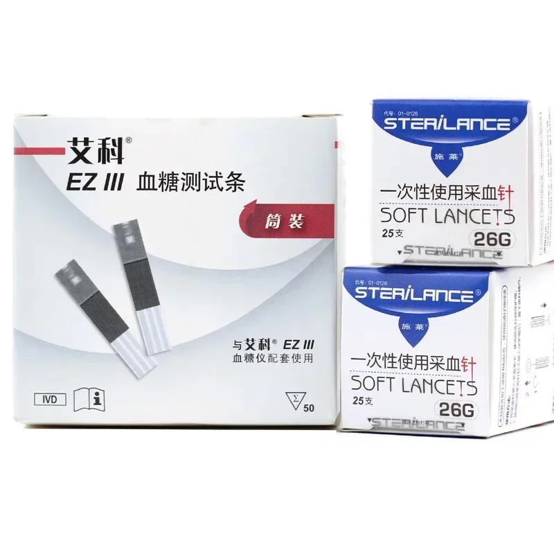 Домашняя бумага для тестирования уровня глюкозы EZ3 eziii 50 игла сбора крови