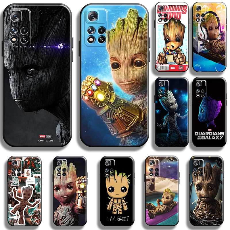 

Marvel Cute Groot For Xiaomi Redmi Note 11 11T 11S 10 10S 10T 9 9S Pro Redmi 10 9 9T 9A 9C Phone Case Carcasa Cover Back Shell