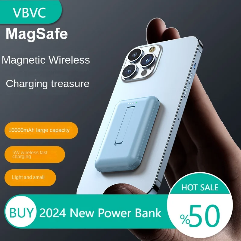 

Wireless Magsafe Rvbvcechargeable Battery with 60000mAh, Magnetic Adsorption and Small Size