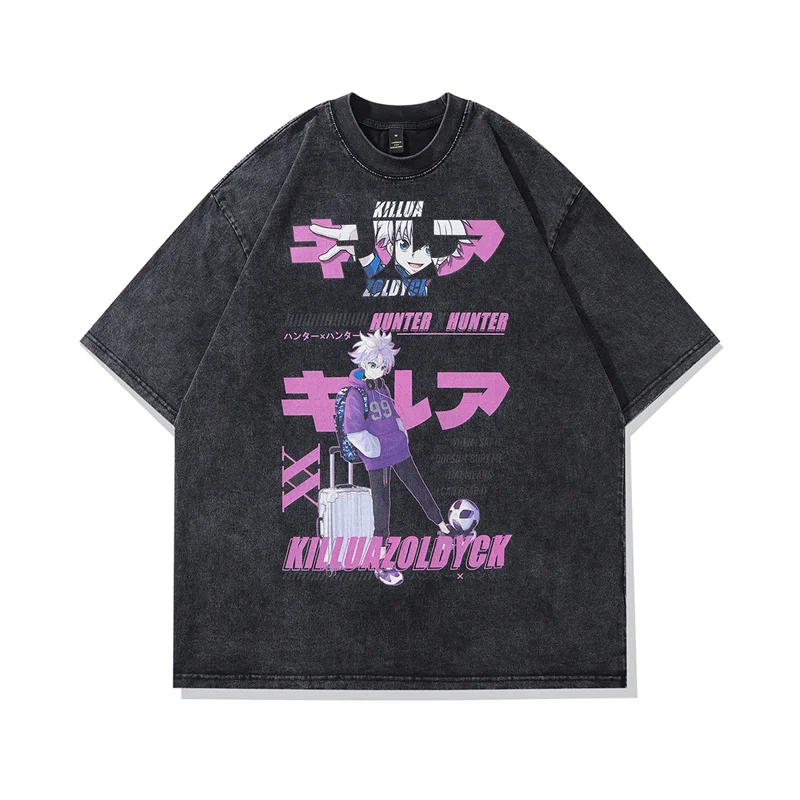 

Japanese Streetwear T Shirts Men Oversized Anime Printed 100% Cotton Tops Vintage Y2k Graphics Harajuku Fashion Gothic T-shirts