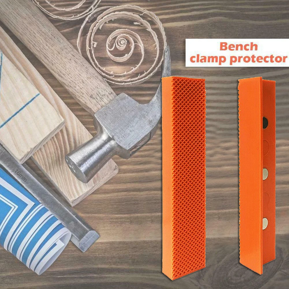 

2pcs Bench Vice Jaw Pads Magnetic Soft Pad Hand Tools Accessories For 4.5" / 6" Bench Vise Mill Clamps Or Drill Press